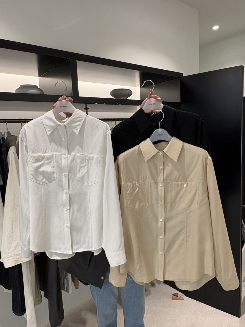 CREAM-P東大門實拍女裝新款真品26春夏推薦襯衫蕾絲衫口袋CREAM-P襯衫/蕾絲衫
