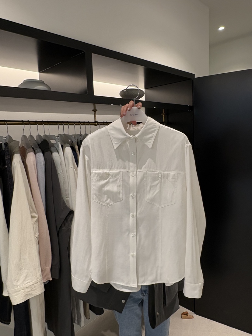 CREAM-P東大門實拍女裝新款真品26春夏推薦襯衫蕾絲衫口袋CREAM-P襯衫/蕾絲衫圖色1