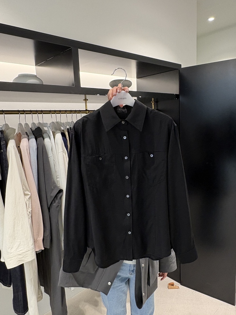 CREAM-P東大門實拍女裝新款真品26春夏推薦襯衫蕾絲衫口袋CREAM-P襯衫/蕾絲衫圖色3