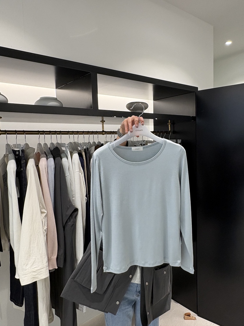 CREAM-P東大門直郵女裝新款26春夏時尚熱賣休閑推薦長袖T恤CREAM-P長袖T恤圖色2
