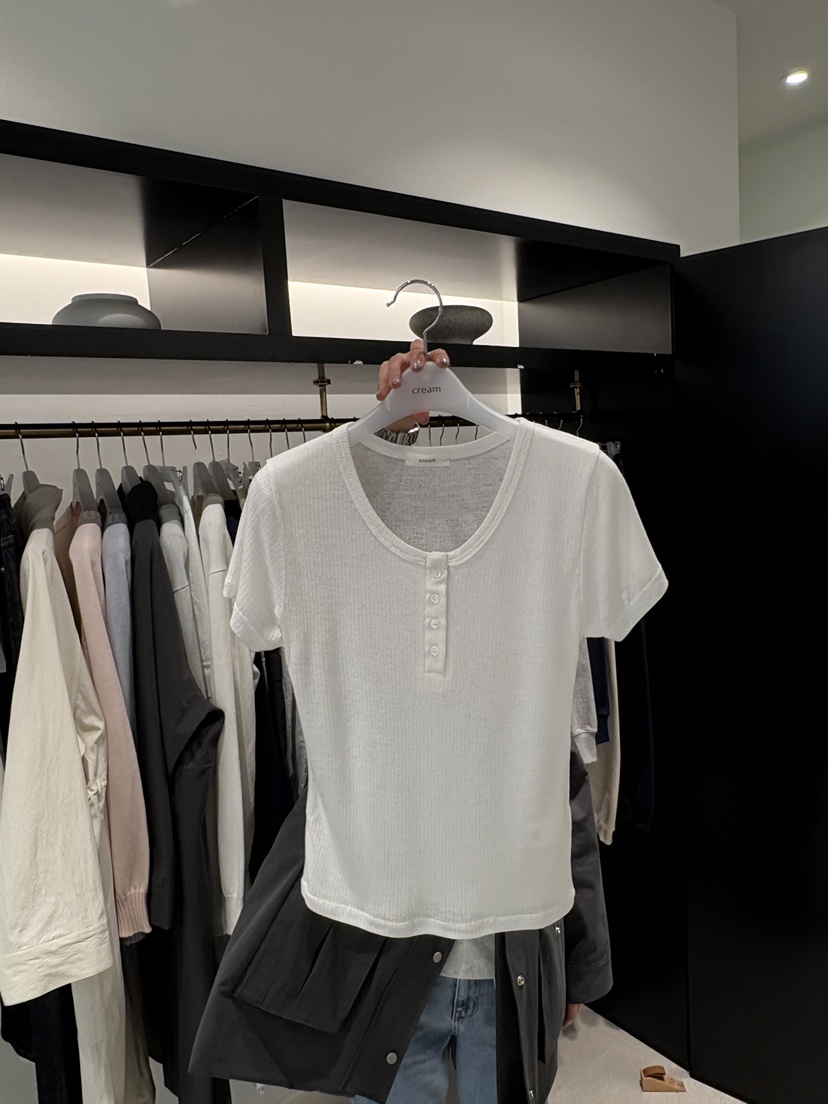 CREAM-P韓國直郵女裝新品熱賣推薦休閑職業26春夏時尚T恤CREAM-PT恤圖色1