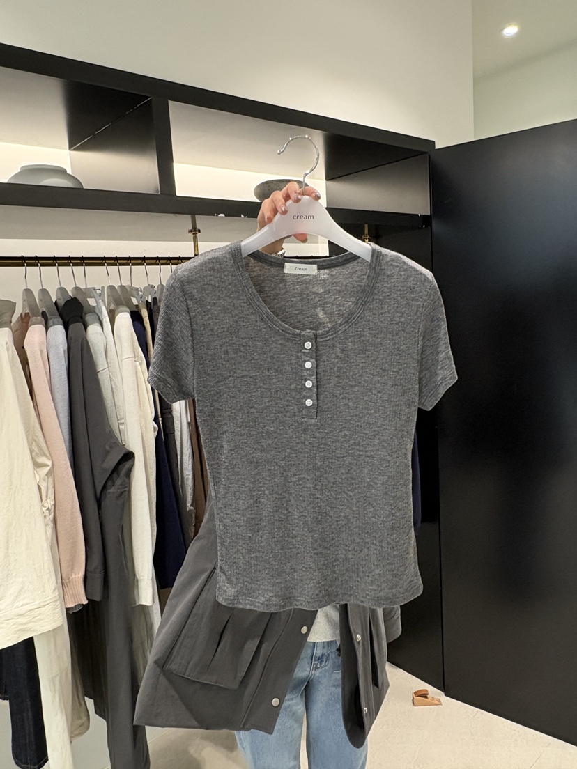 CREAM-P韓國直郵女裝新品熱賣推薦休閑職業26春夏時尚T恤CREAM-PT恤圖色2