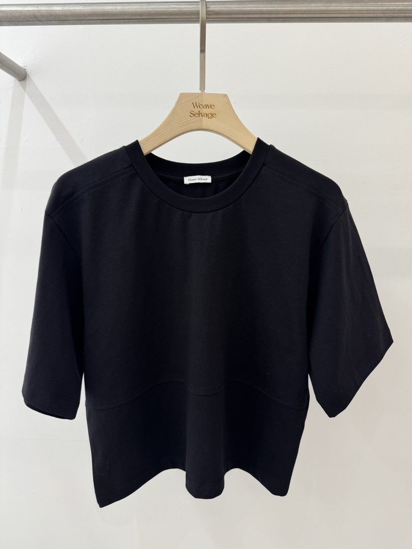 WEAUE SELVAGE韓國直郵女士新品推薦職業時尚熱賣真品T恤Weave SelvageT恤圖色3黑色
