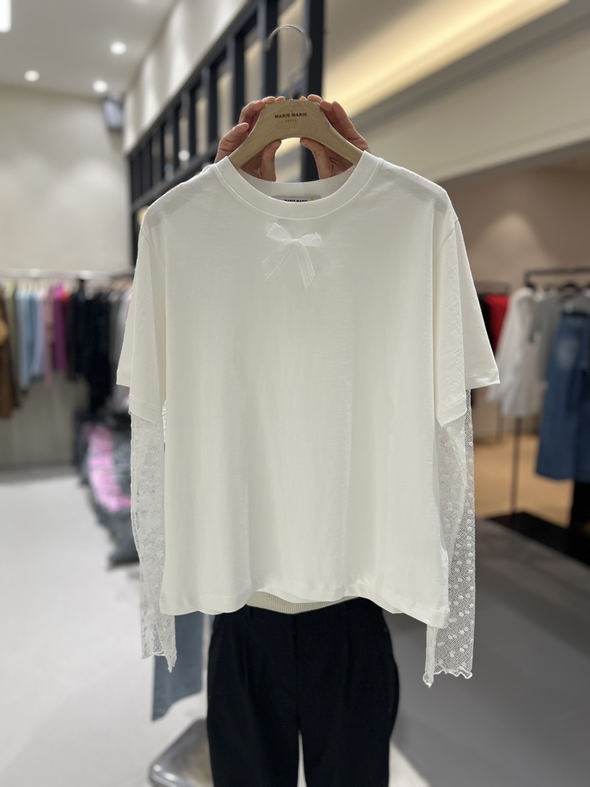 MARIE MARIE韓國代購女士新款熱賣休閑人氣長袖T恤假兩件MARIE MARIE長袖T恤圖色1