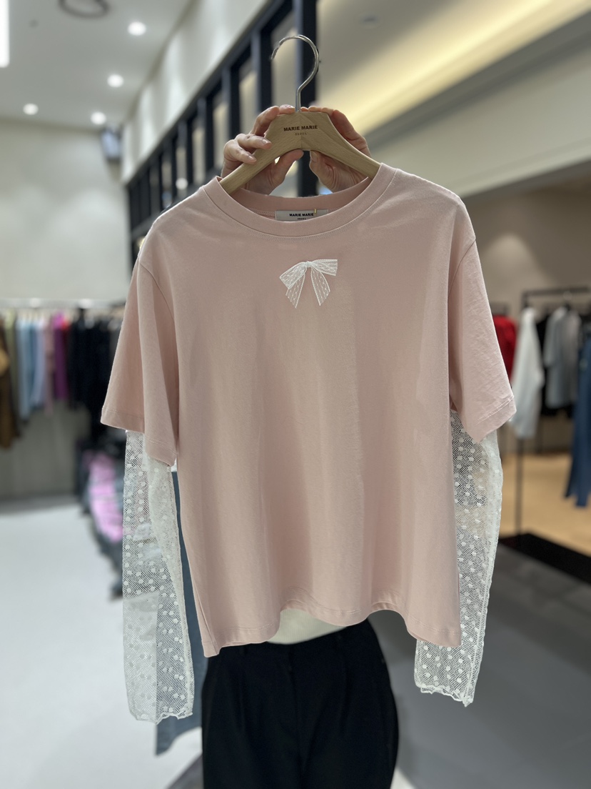 MARIE MARIE韓國代購女士新款熱賣休閑人氣長袖T恤假兩件MARIE MARIE長袖T恤圖色2