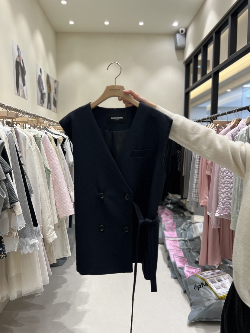 MARIE MARIE東大門實拍女裝新品推薦職業人氣26春夏馬甲腰帶MARIE MARIE馬甲圖色2