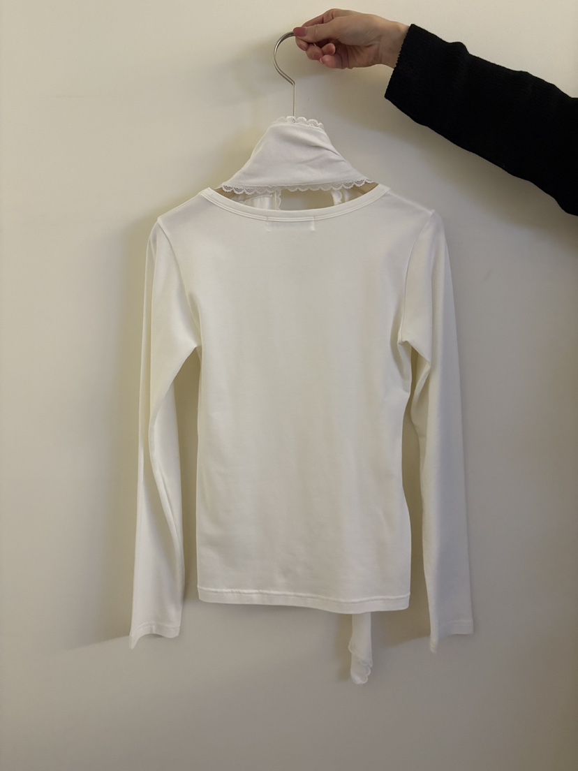 BALANCE東大門實拍女裝新款26春夏人氣長袖T恤假兩件圍巾BALANCE長袖T恤