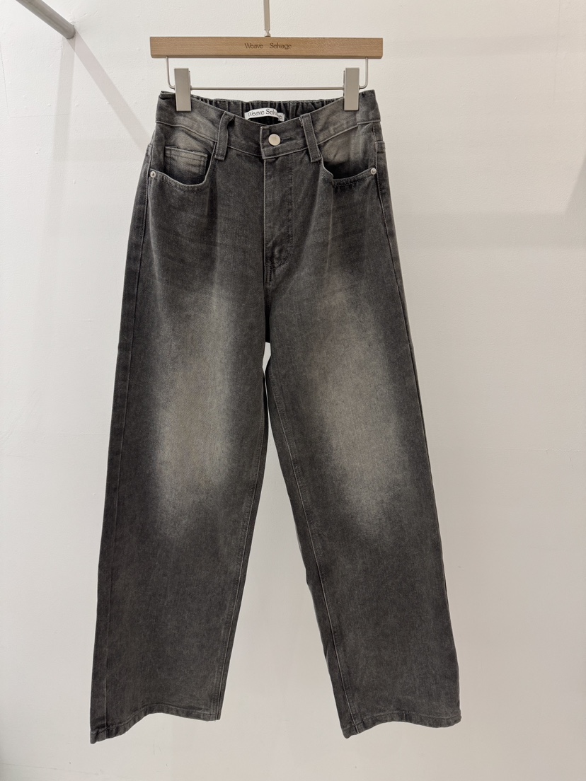 WEAUE SELVAGE東大門實拍女裝新款熱賣26春夏牛仔褲直筒牛仔Weave Selvage牛仔褲圖色2