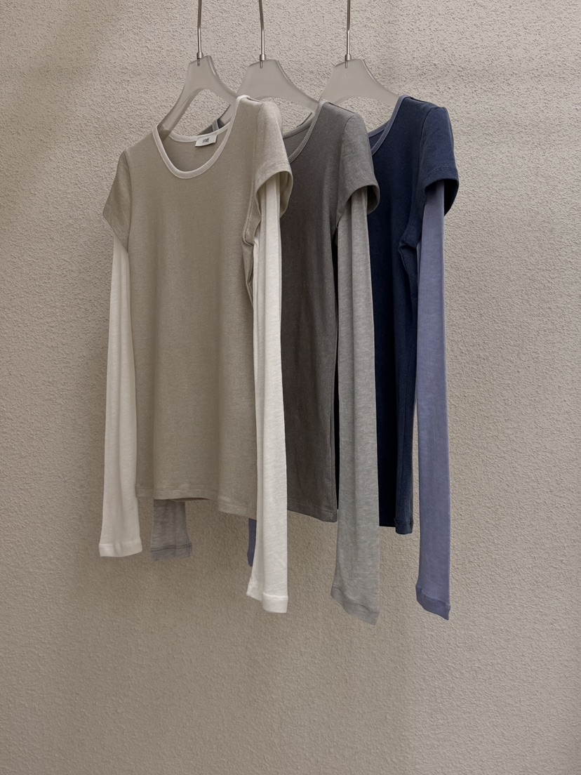 MWE東大門代購女士新品休閑熱賣時尚真品推薦長袖T恤假兩件MWE長袖T恤