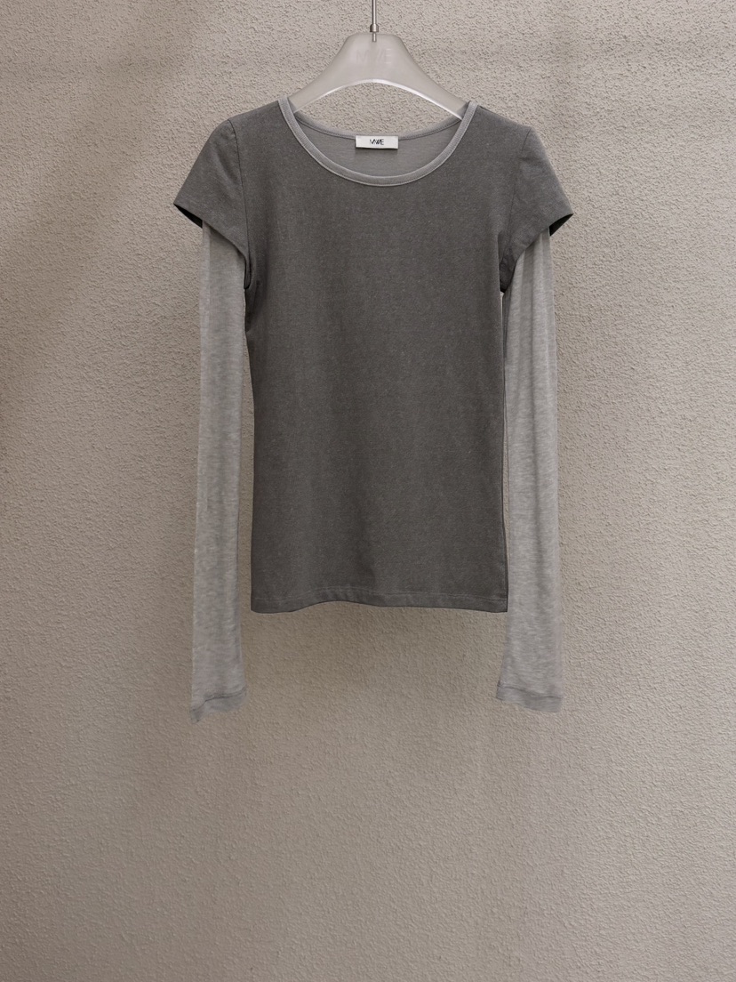 MWE東大門代購女士新品休閑熱賣時尚真品推薦長袖T恤假兩件MWE長袖T恤圖色2