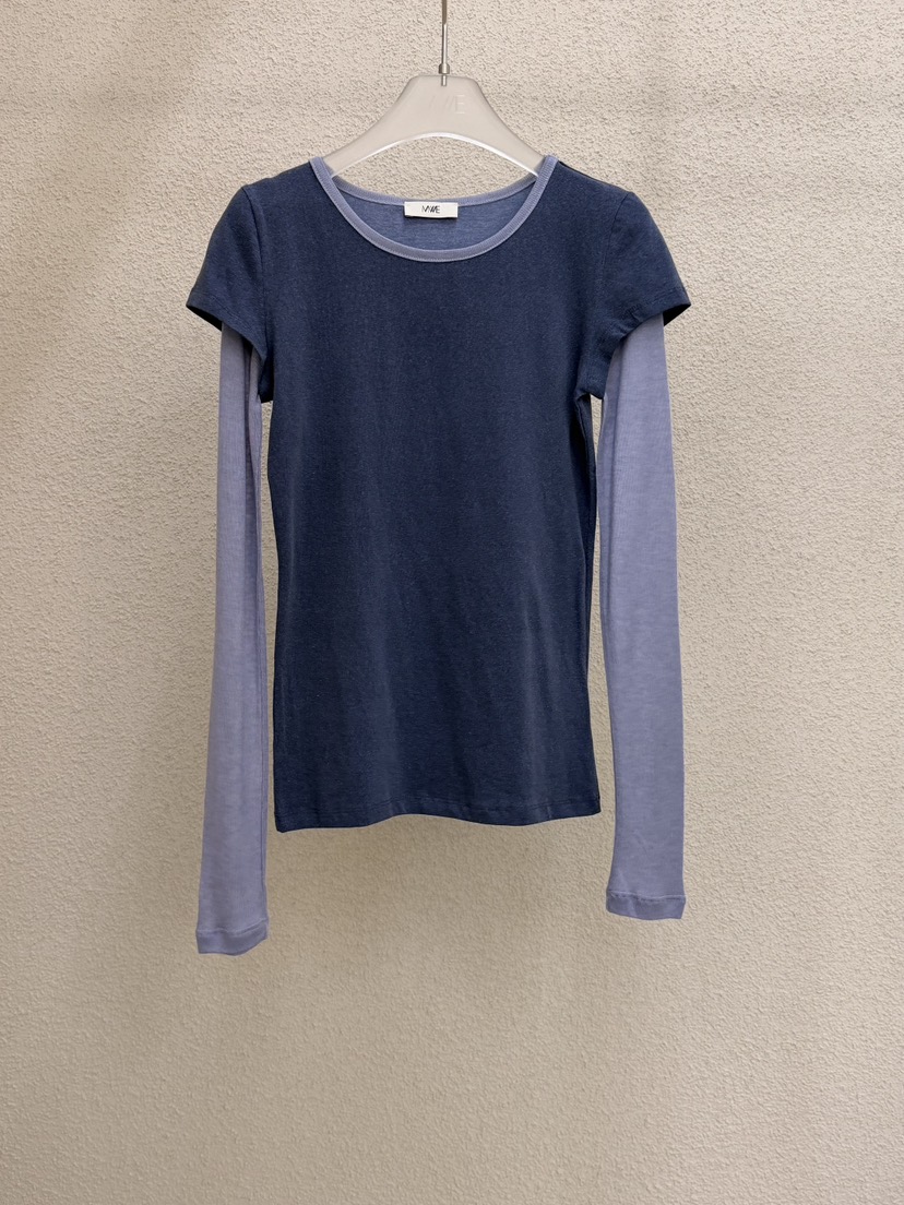 MWE東大門代購女士新品休閑熱賣時尚真品推薦長袖T恤假兩件MWE長袖T恤圖色3