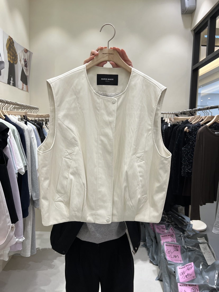 MARIE MARIE東大門代購女裝新品26春夏休閑馬甲軟皮革柔軟MARIE MARIE馬甲圖色1