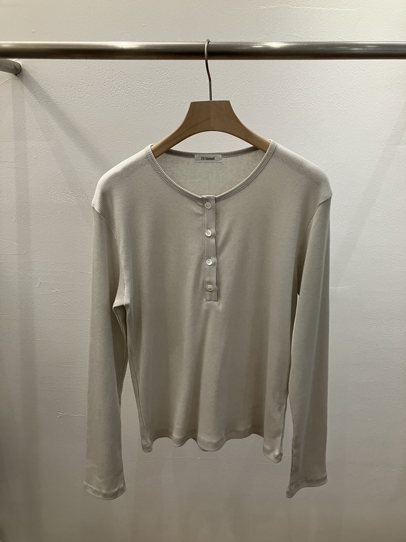 FL LANEL東大門直郵女士新品真品時尚休閑長袖T恤紐扣羅紋FL LANEL長袖T恤圖色2