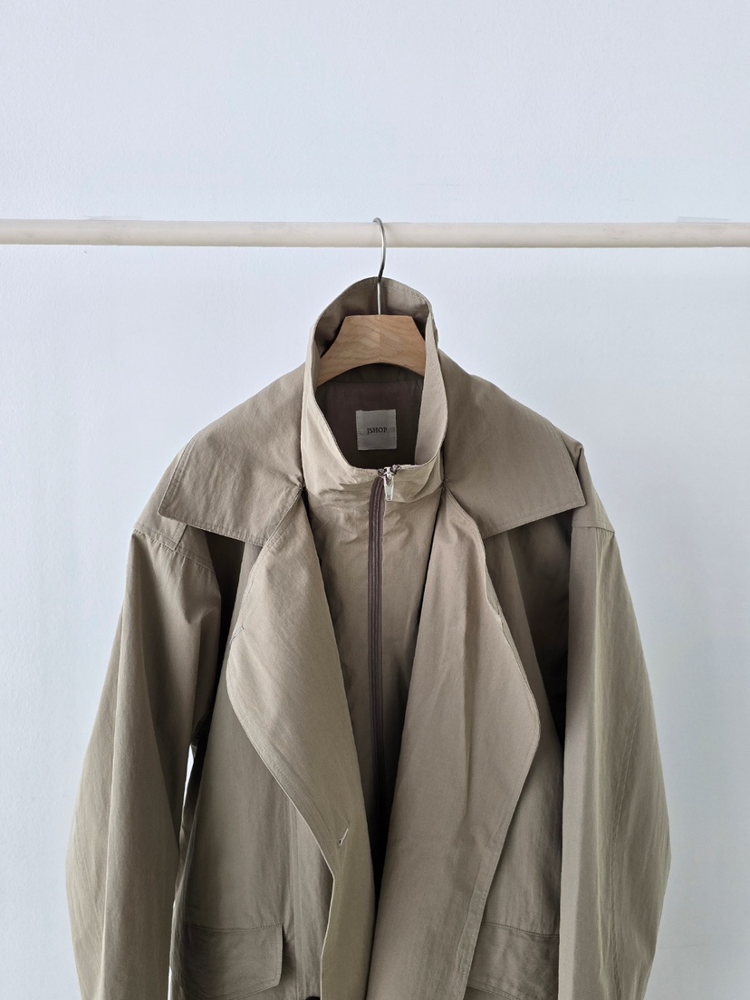 J SHOP韓國代購女裝新品人氣26春夏推薦時尚休閑長款風衣J_SHOP長款風衣