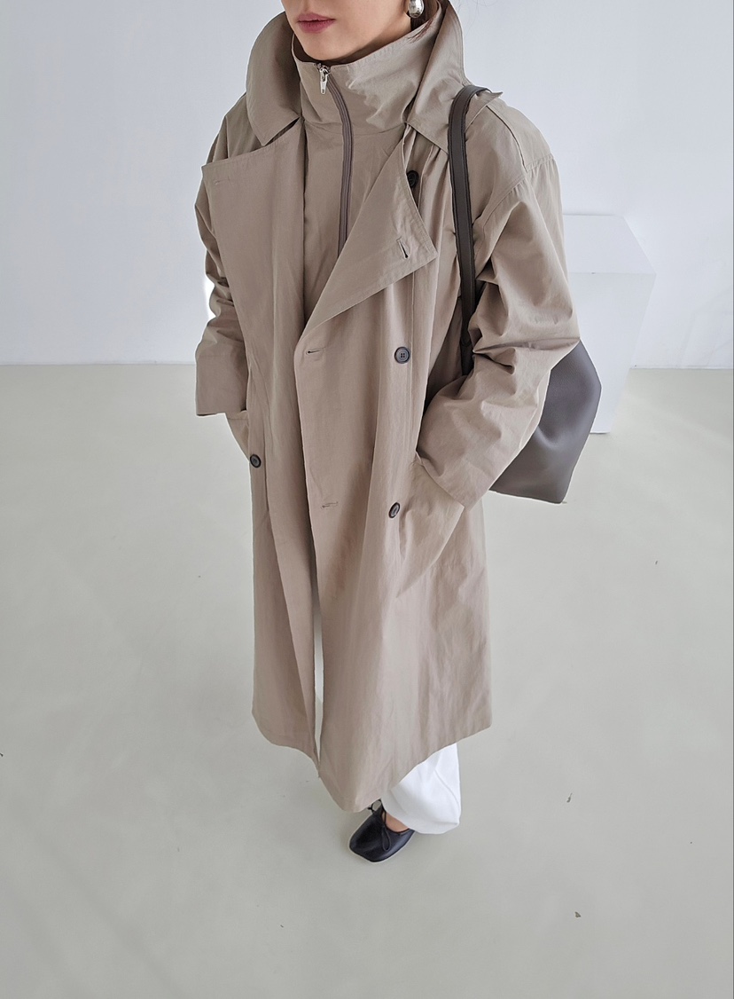 J SHOP韓國代購女裝新品人氣26春夏推薦時尚休閑長款風衣J_SHOP長款風衣