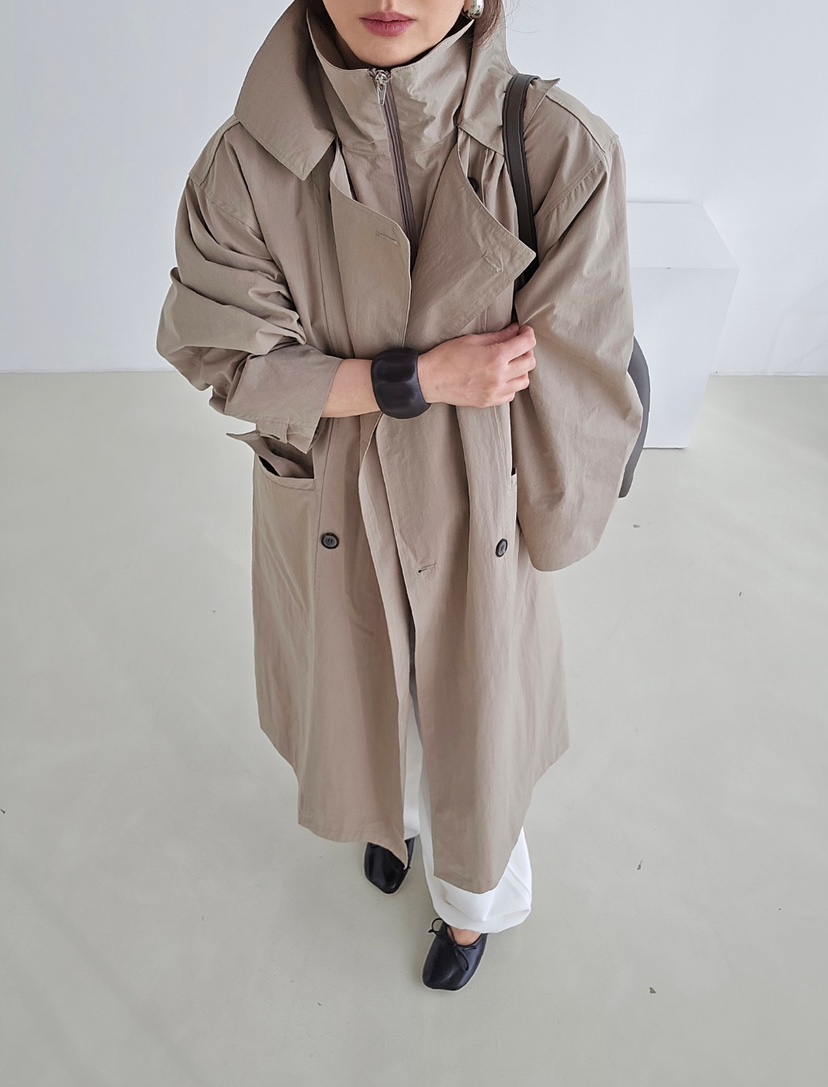 J SHOP韓國代購女裝新品人氣26春夏推薦時尚休閑長款風衣J_SHOP長款風衣