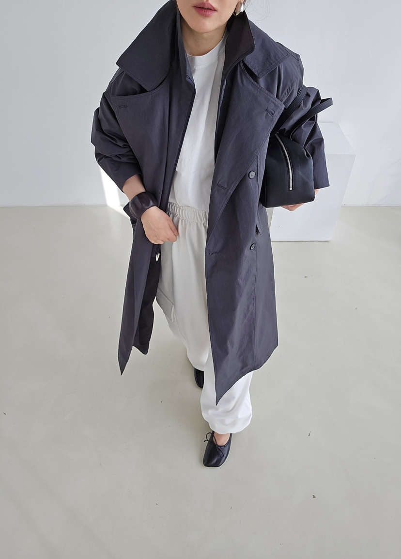 J SHOP韓國代購女裝新品人氣26春夏推薦時尚休閑長款風衣J_SHOP長款風衣