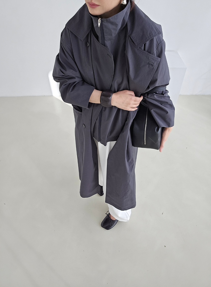 J SHOP韓國代購女裝新品人氣26春夏推薦時尚休閑長款風衣J_SHOP長款風衣