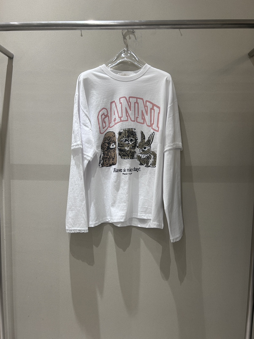 LATTE-P東大門實拍女裝新款時尚職業熱賣推薦長袖T恤假兩件LATTE-P長袖T恤圖色1