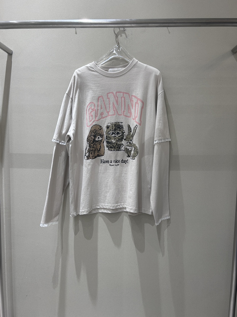 LATTE-P東大門實拍女裝新款時尚職業熱賣推薦長袖T恤假兩件LATTE-P長袖T恤圖色2