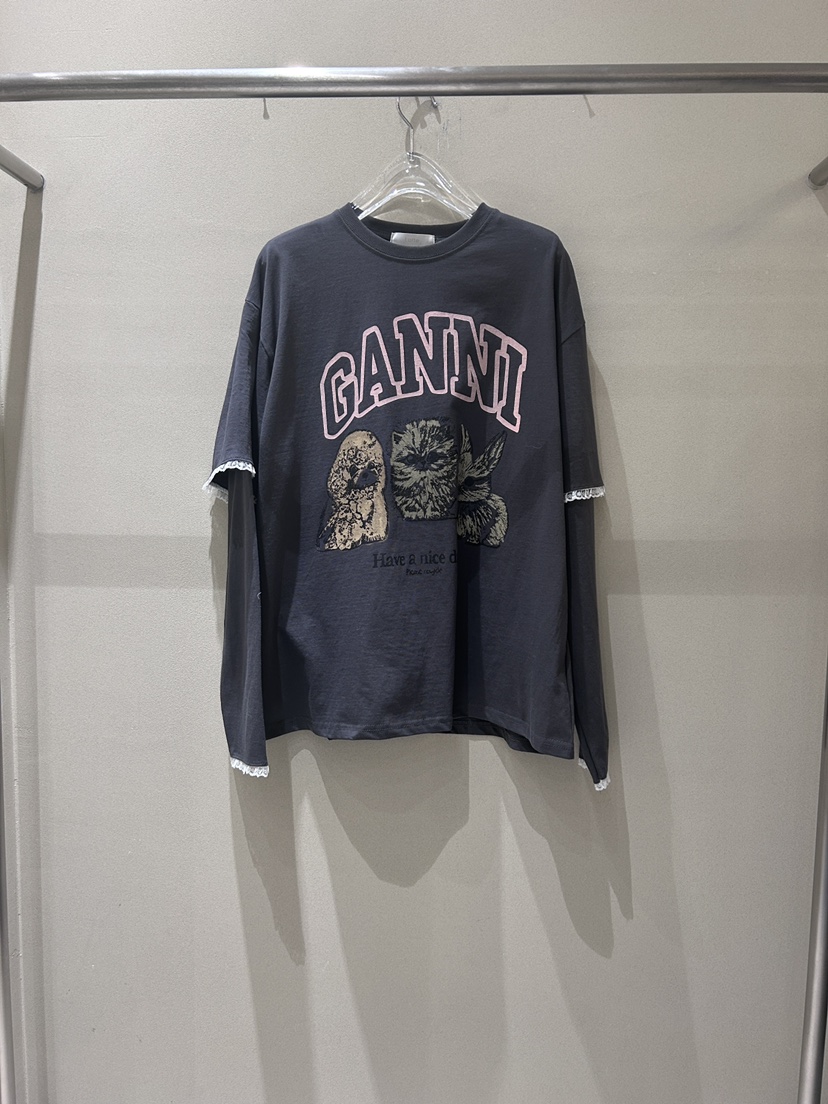 LATTE-P東大門實拍女裝新款時尚職業熱賣推薦長袖T恤假兩件LATTE-P長袖T恤圖色3