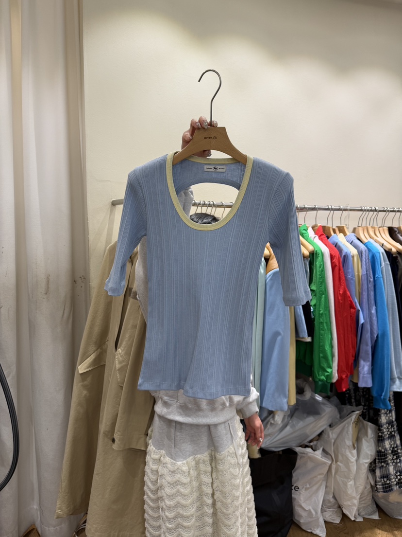 AUVERFIT東大門代購女裝新品人氣休閑真品熱賣職業26春夏T恤AUVERFITT恤圖色1