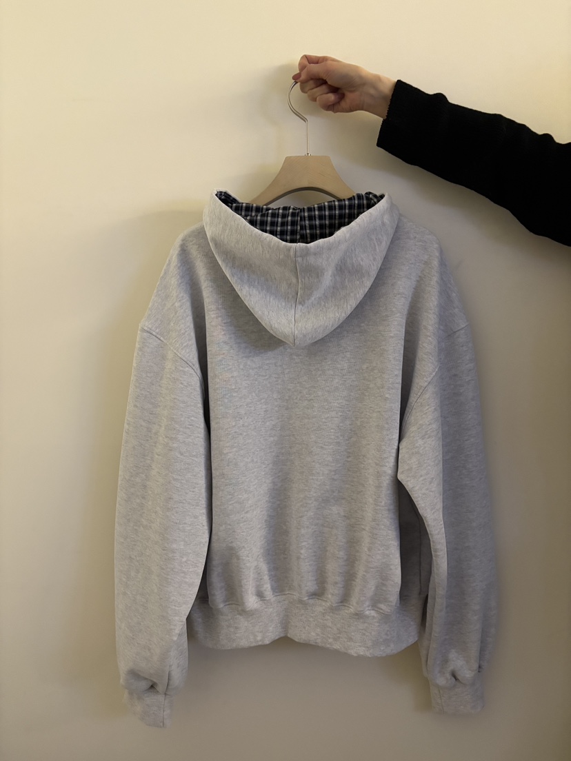 BALANCE韓國代購女裝新款休閑26春夏人氣夾克拉鏈格紋連帽BALANCE夾克