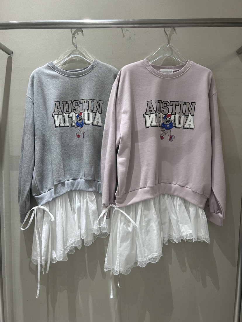 LATTE-P韓國直郵女士新款人氣休閑職業時尚熱賣衛衣蕾絲LATTE-P衛衣