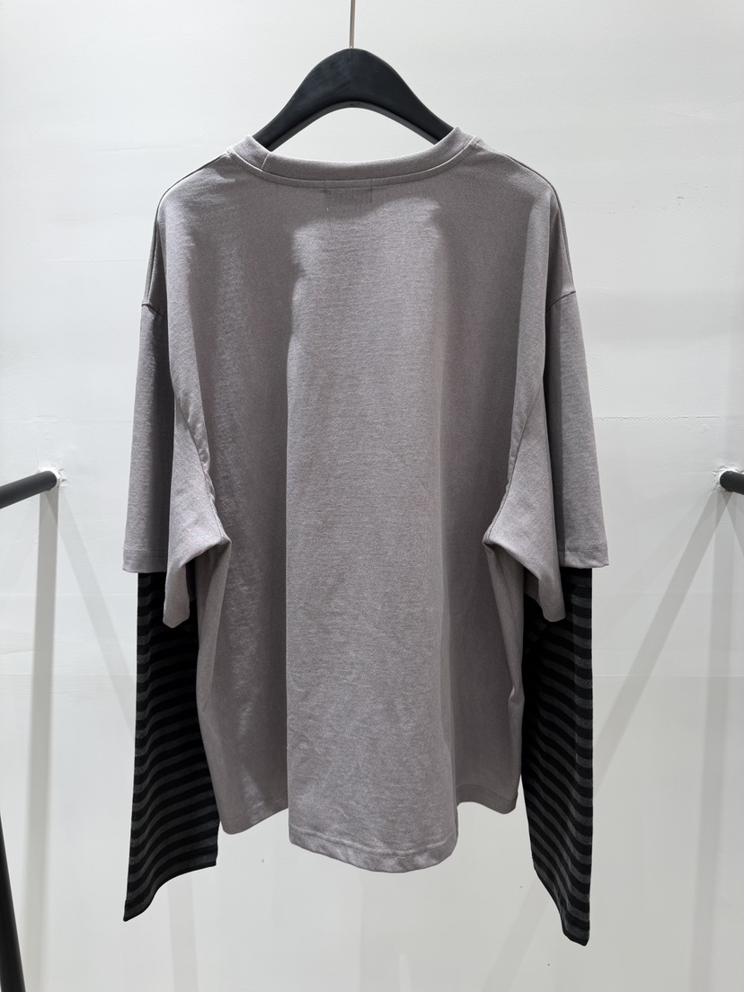 ANOVE東大門代購女士新款休閑真品推薦長袖T恤假兩件復古ANOVE長袖T恤