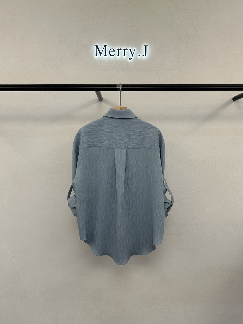 MERRY-J韓國代購女士新品真品26春夏推薦襯衫蕾絲衫褶皺MERRY-J襯衫/蕾絲衫