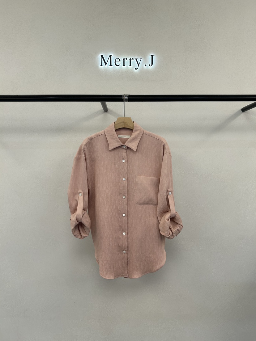MERRY-J韓國代購女士新品真品26春夏推薦襯衫蕾絲衫褶皺MERRY-J襯衫/蕾絲衫圖色3