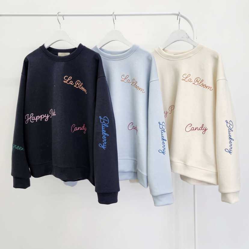 LA BLOOM韓國代購女士新品時尚真品26春夏熱賣人氣衛衣刺繡La Bloom衛衣