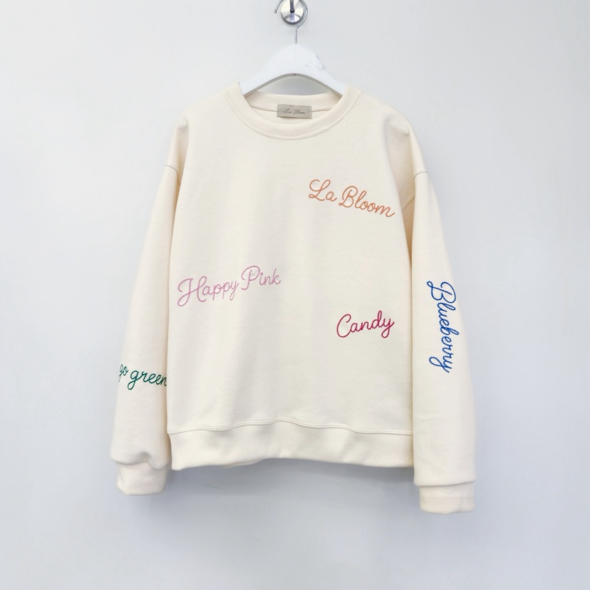 LA BLOOM韓國代購女士新品時尚真品26春夏熱賣人氣衛衣刺繡La Bloom衛衣圖色1