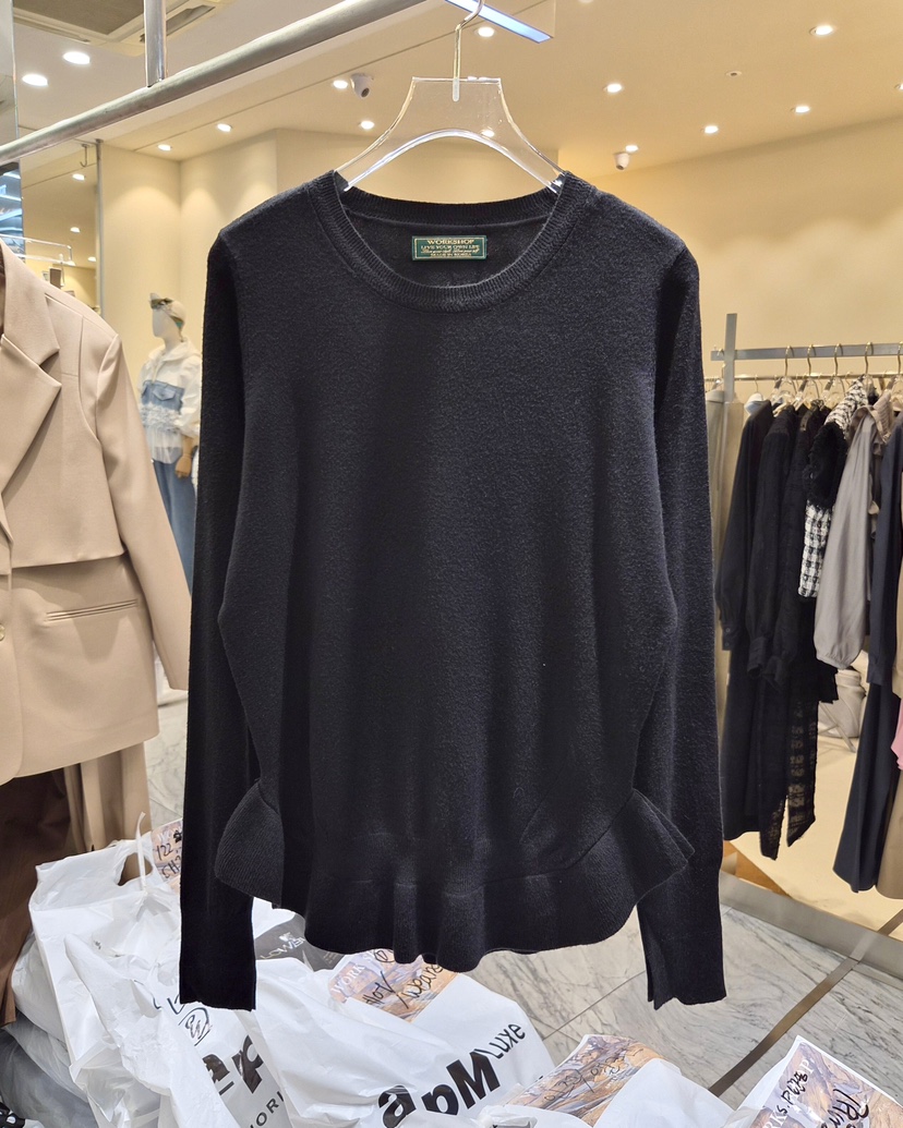 WORK SHOP東大門代購女士新品職業熱賣針織衫荷葉邊羊絨Work_shop針織衫圖色4