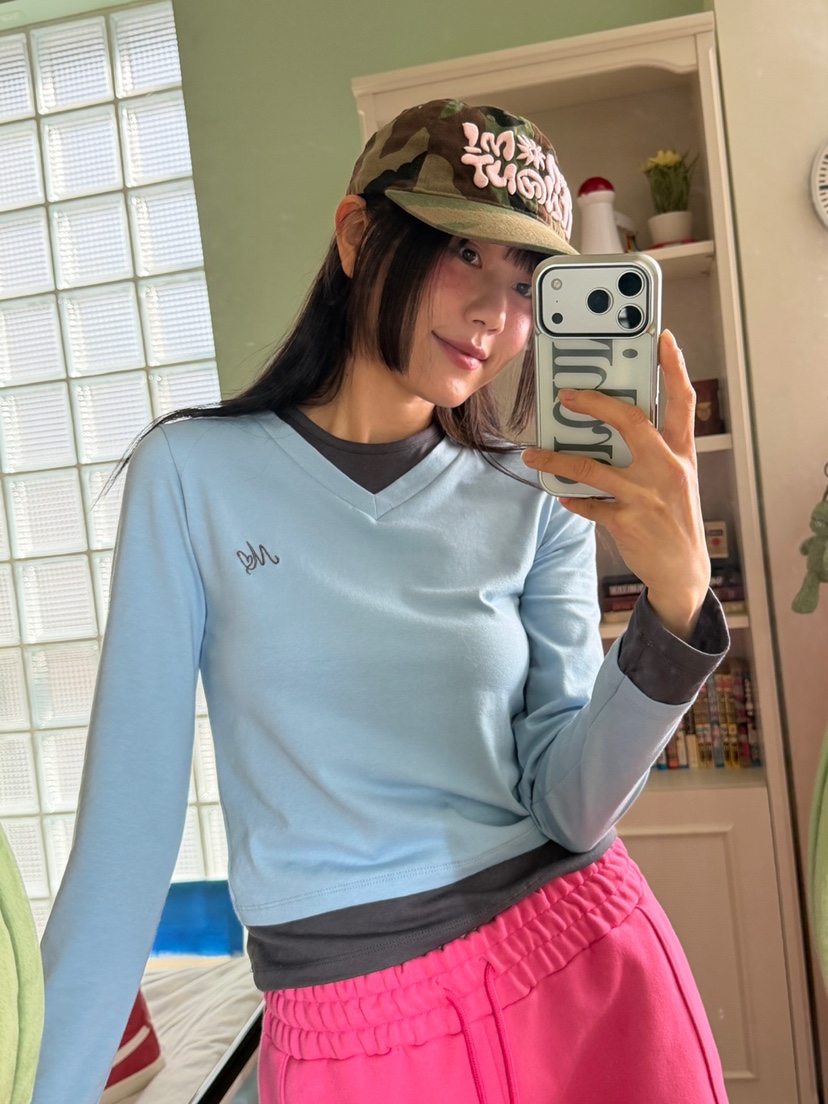 MORE THAN-P韓國代購女裝新款休閑推薦真品長袖T恤假兩件MORE THAN長袖T恤