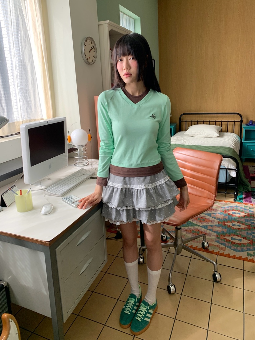 MORE THAN-P韓國代購女裝新款休閑推薦真品長袖T恤假兩件MORE THAN長袖T恤