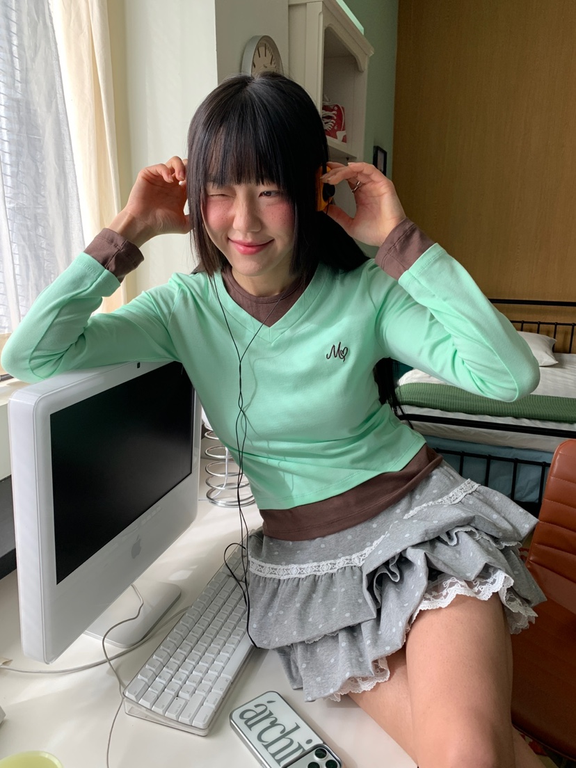 MORE THAN-P韓國代購女裝新款休閑推薦真品長袖T恤假兩件MORE THAN長袖T恤