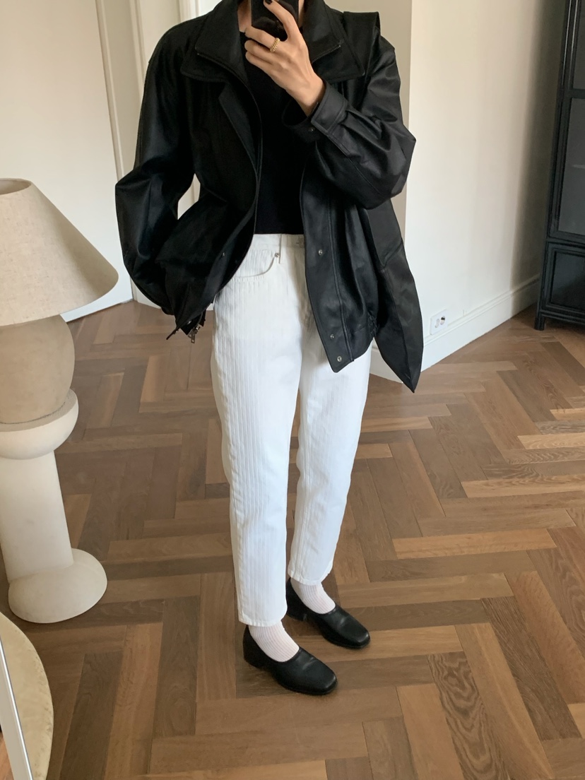 A Flan韓國代購女士新款26春夏時尚熱賣推薦真品休閑皮衣AFN/FLAN EDITION皮衣