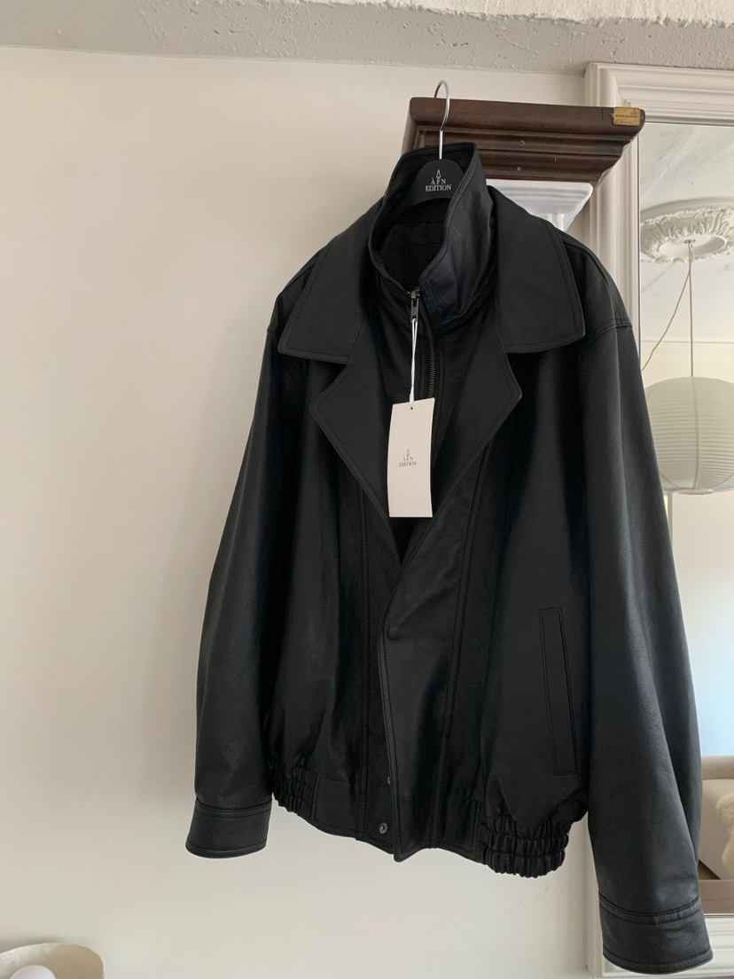 A Flan韓國代購女士新款26春夏時尚熱賣推薦真品休閑皮衣AFN/FLAN EDITION皮衣