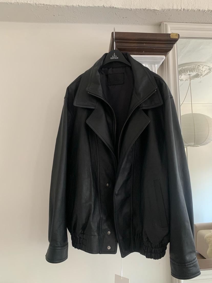 A Flan韓國代購女士新款26春夏時尚熱賣推薦真品休閑皮衣AFN/FLAN EDITION皮衣