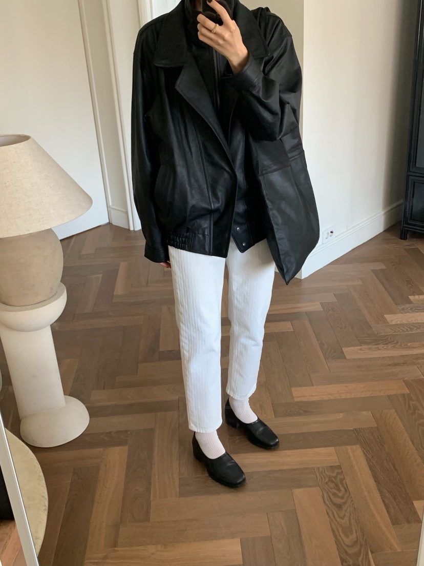 A Flan韓國代購女士新款26春夏時尚熱賣推薦真品休閑皮衣AFN/FLAN EDITION皮衣