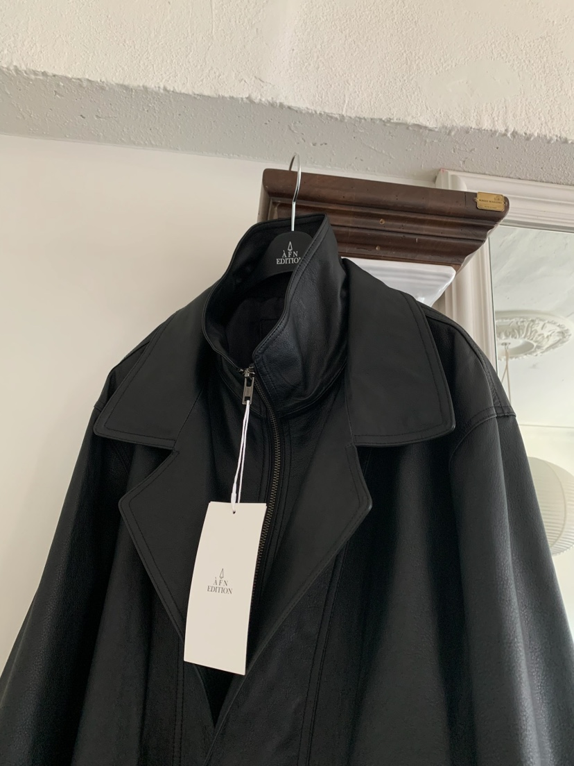 A Flan韓國代購女士新款26春夏時尚熱賣推薦真品休閑皮衣AFN/FLAN EDITION皮衣