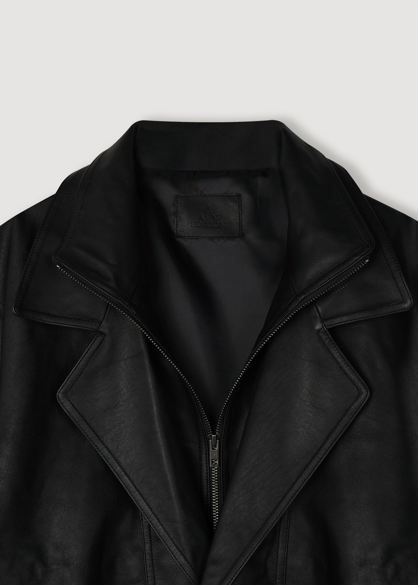 A Flan韓國代購女士新款26春夏時尚熱賣推薦真品休閑皮衣AFN/FLAN EDITION皮衣