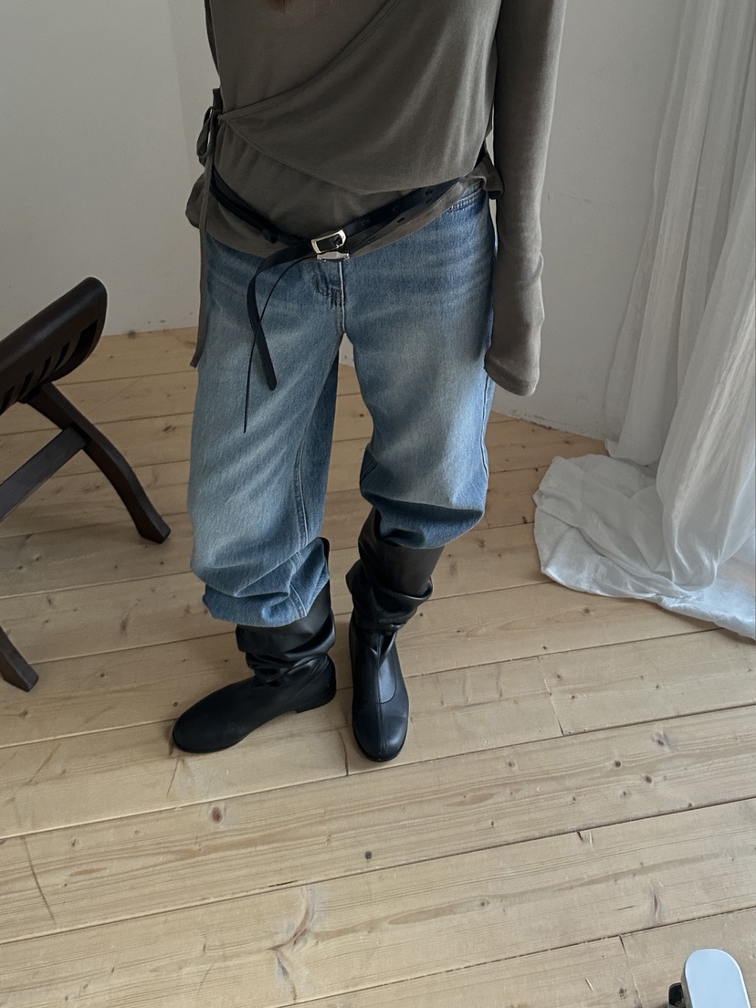 BOWIE韓國代購女士新款推薦職業26春夏熱賣牛仔褲直筒牛仔BOWIE牛仔褲