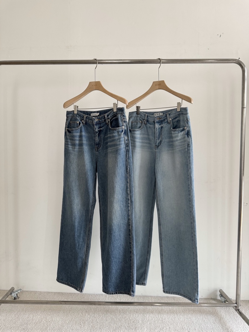 BOWIE韓國代購女士新款推薦職業26春夏熱賣牛仔褲直筒牛仔BOWIE牛仔褲