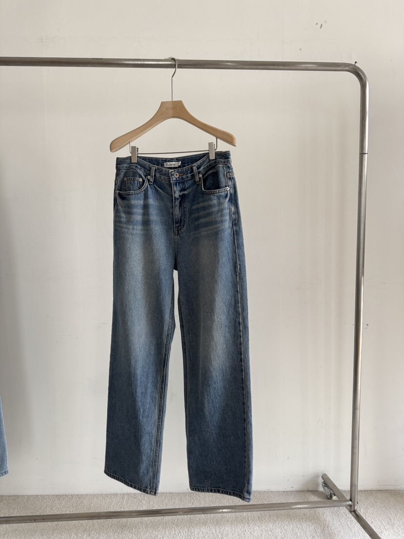 BOWIE韓國代購女士新款推薦職業26春夏熱賣牛仔褲直筒牛仔BOWIE牛仔褲圖色2