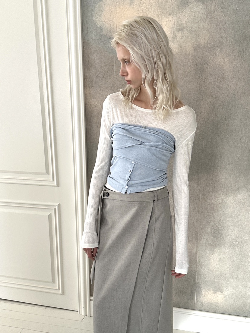 BOWIE東大門直郵女士新款時尚26春夏真品熱賣吊帶背心紐扣BOWIE吊帶/背心