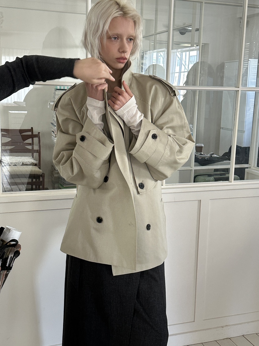 BOWIE韓國代購女裝新款26春夏推薦人氣職業熱賣夾克含腰帶BOWIE夾克