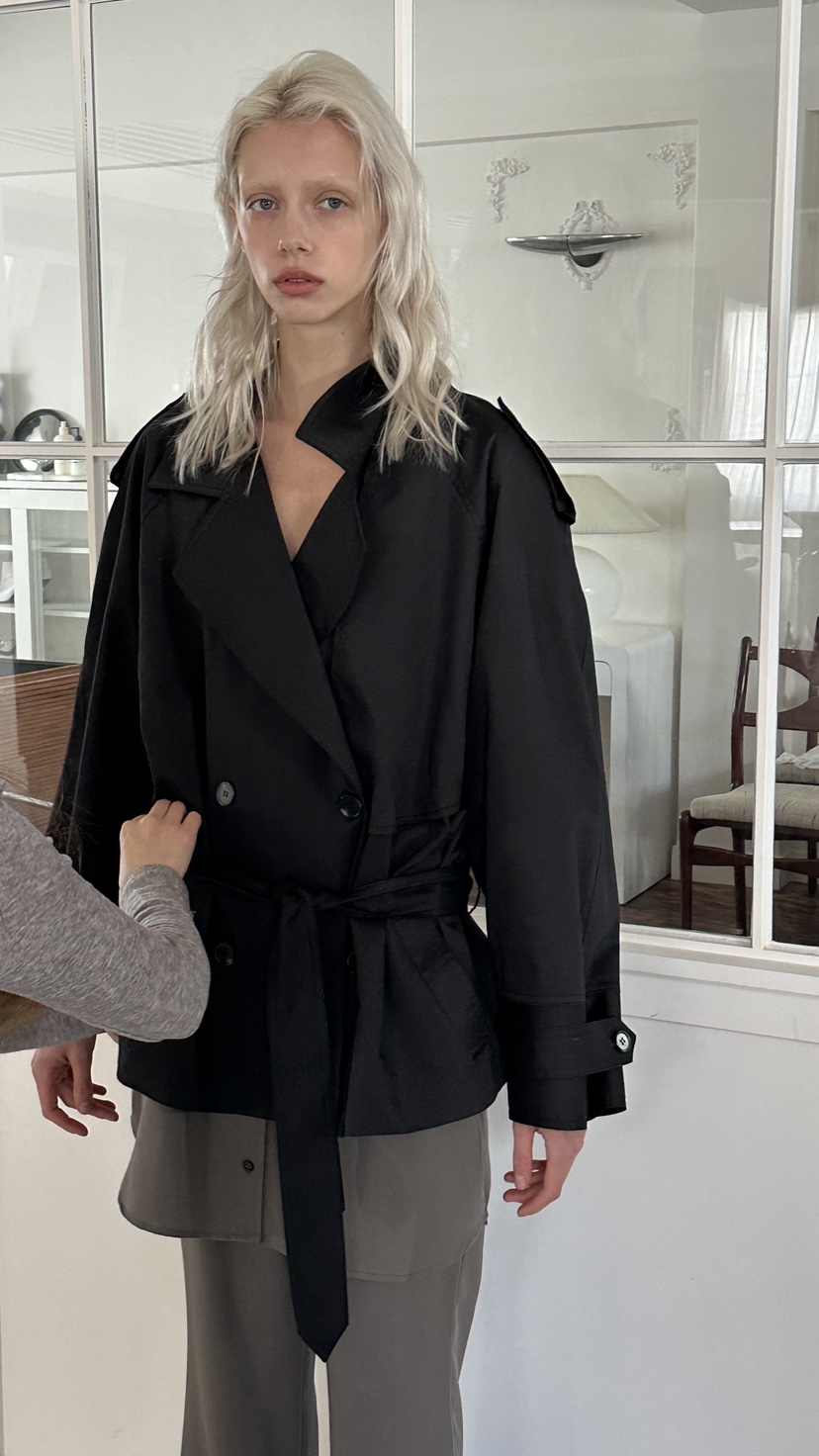 BOWIE韓國代購女裝新款26春夏推薦人氣職業熱賣夾克含腰帶BOWIE夾克