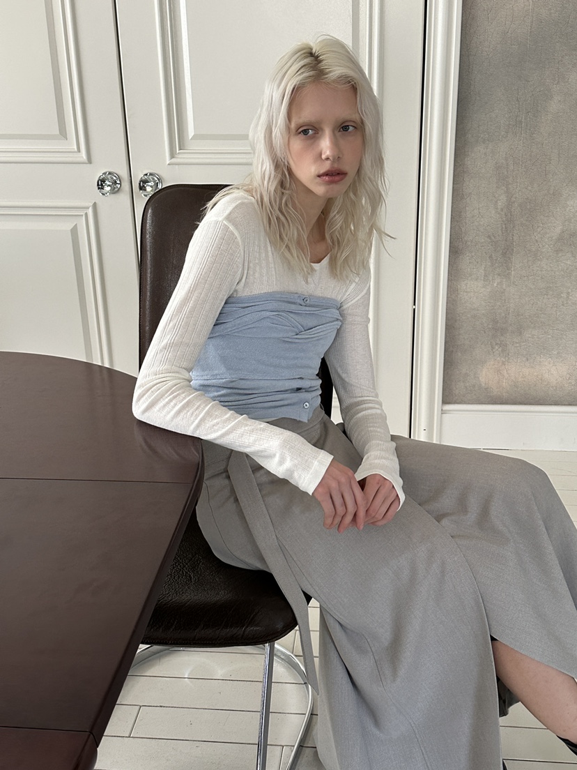 BOWIE東大門直郵女士新品休閑職業26春夏真品長裙裹身裙系帶BOWIE長裙